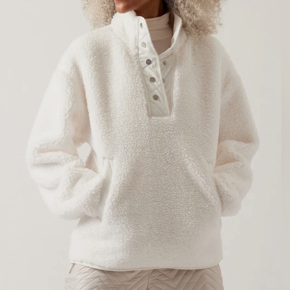 Athleta Cozy Sherpa Snap Sweatshirt - Picture 8 of 9